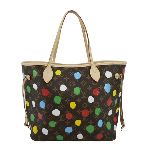 LOUIS VUITTON x YK Neverfull MM Monogram Canvas Shoulder Bag Brown - Picture 5 of 14